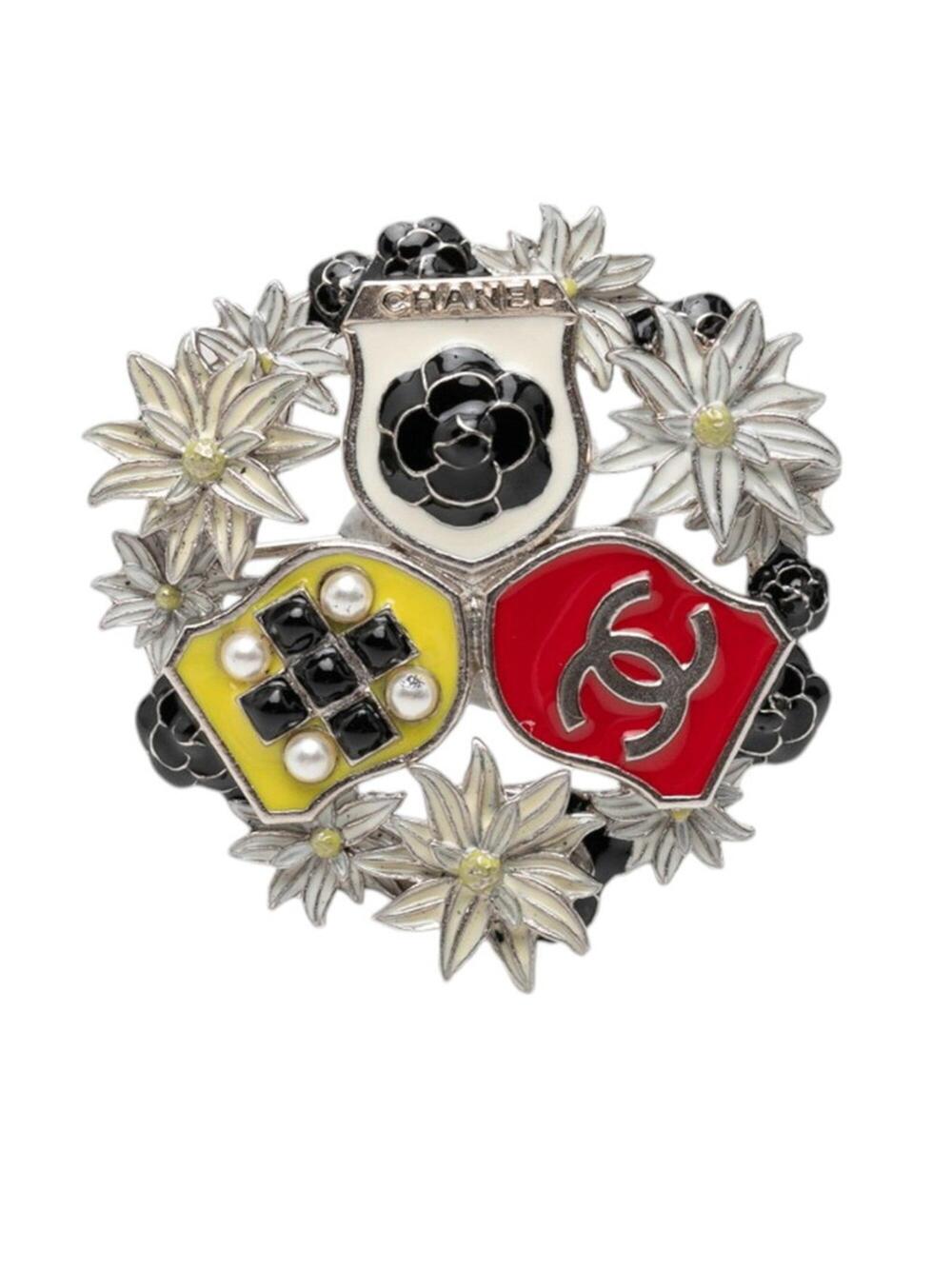 Chanel Cc Logo Brooch Silver-Tone Metal #299491C10B
